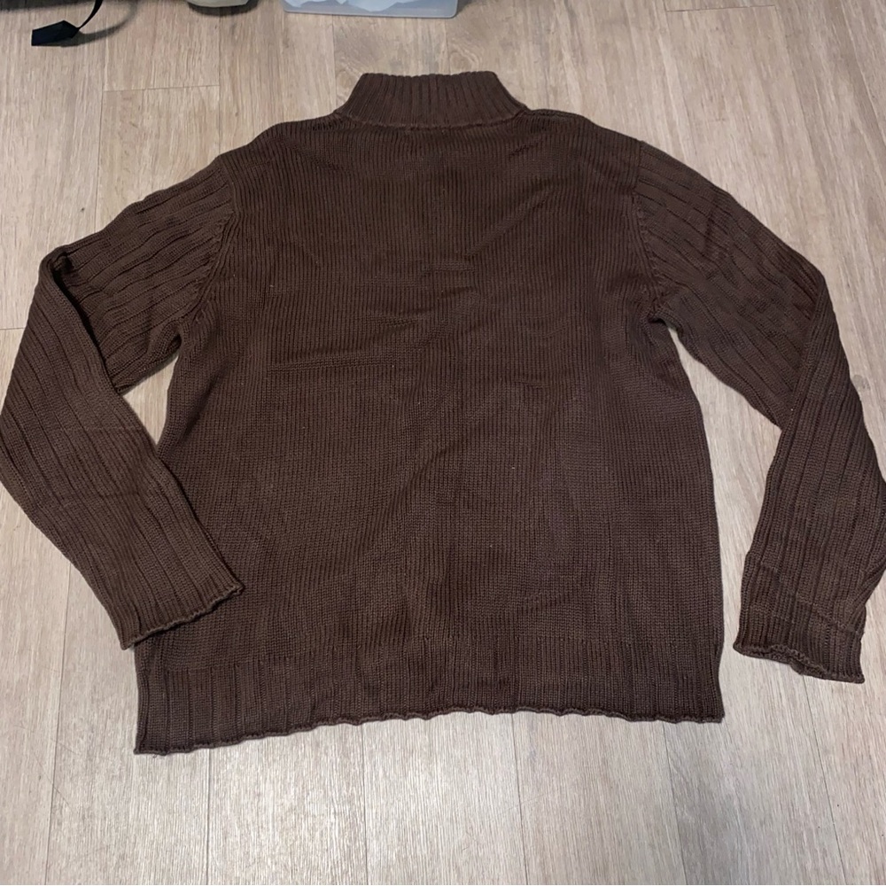 :::VINTAGE:::Men's polo jeans company 1/4 zip Brown Sweater size XXL - Picture 10 of 10